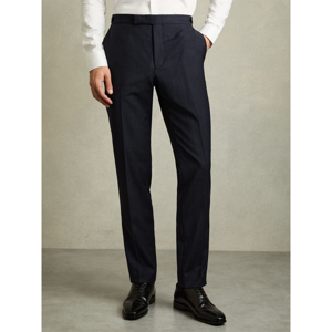 REISS HATCH Wool Blend Textured Tailored Trousers